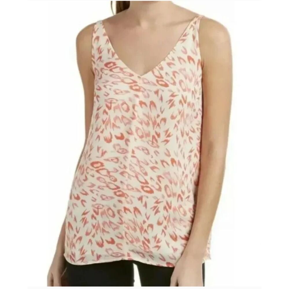 CAbi Flirty Animal Print Coral Adjustable Straps Leopard Cami Tank Top Sz XS